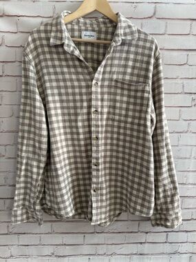 Goodfellow & Co Men's Taupe‎ and Cream Plaid Button-Down Shirt